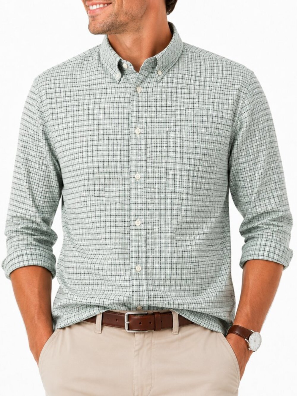 Ben Sherman Original Green & Blue Check Button Down Shirt XL